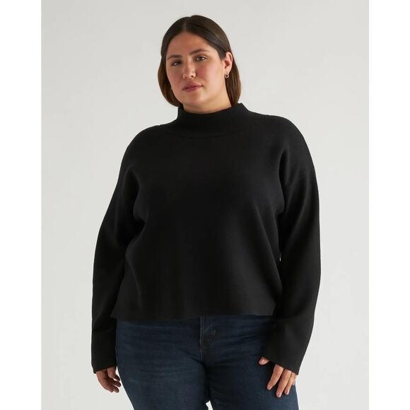 New Quince Women’s Large Eco-Knit Milano Stitch Mock Neck Sweater 3290-C - Picture 1 of 11